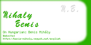 mihaly benis business card